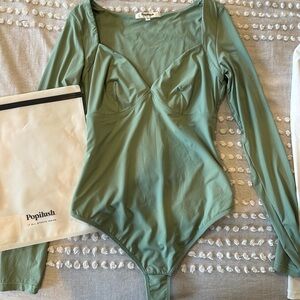 NEW- Popilush Green Women’s Bodysuit